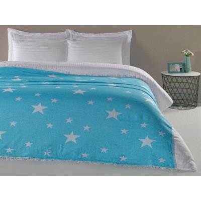 Denizli Concept přehoz na postel STARS tyrkysový 190 x 220 cm – Zboží Mobilmania