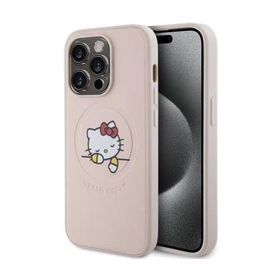 Hello Kitty PU Kitty Asleep Logo MagSafe Zadní Kryt pro iPhone 15 Pro Pink 3666339188825