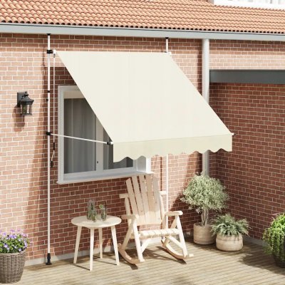 Dekorhome Ručně zatahovací markýza 200x120 cm Krémová – HobbyKompas.cz