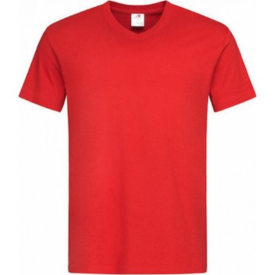 Stedman Pohodlné triko s výstřihem do véčka červená skarletová S270