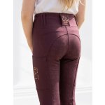 Dětské jezdecké legíny s gripem BURGUNDY – Sleviste.cz