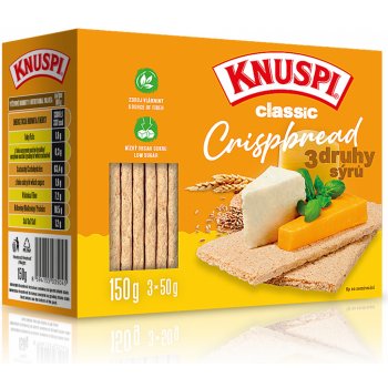 Prom In Knuspi Crispbread 3 druhy sýra 150 g