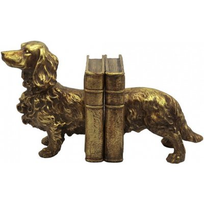 Clayre & Eef Zlaté antik zarážky na knihy jezevčík Dachshund Antique - 38*12*21 cm – Hledejceny.cz