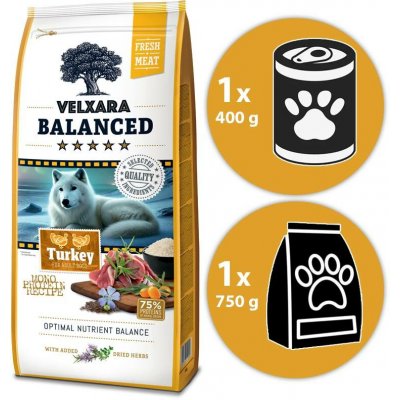 Velxara Balanced FM Dog Senior Monoprotein Turkey & Rice 12 kg – Hledejceny.cz