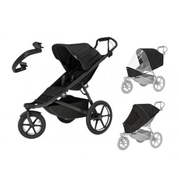 Thule Set 4v1 Urban Glide 3 Black 2024 + pláštěnka + ochranná síť + madlo