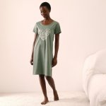 Blancheporte noční košile s krátkými rukávy a potiskem srdce khaki – Sleviste.cz