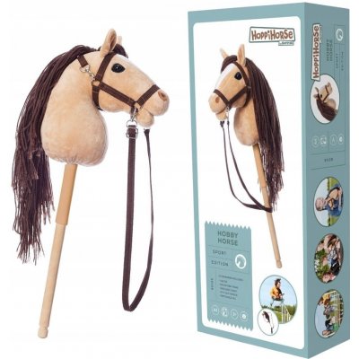 HOPPIHORSE kůň na tyči hobby horse velikost A4 béžový – Zboží Dáma