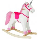 LEANToys Houpací kůň bílo růžový se zvuky – Hledejceny.cz