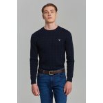 Gant pánský svetr Gant Cotton Cable C-neck modrá – Zboží Mobilmania