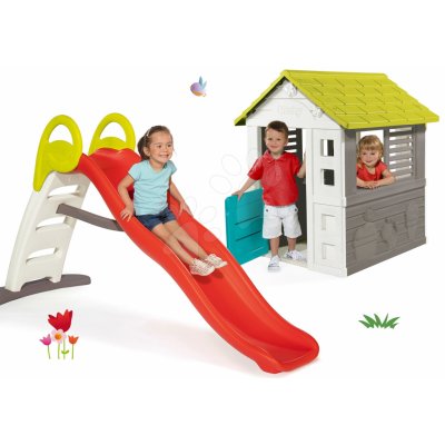 Smoby Set domeček Jolie modrý Funny Double Toboggan 2m – Hledejceny.cz