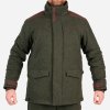 Army a lovecká bunda, kabát a blůza Bunda Solognac nešustivá vlněná 900 zelená
