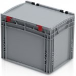 TBA Plastová Euro přepravka 400 x 300 x 320 cmmm s víkem plný úchyt – Sleviste.cz