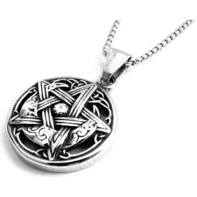 Steel Jewelry Náhrdelník pentagram z chirurgické oceli NH160316 – Zboží Mobilmania