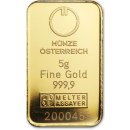 Münze Österreich zlatý slitek kinebar 5 g