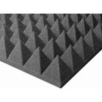Akustický molitanový panel / protizvuková pěna, jehlany, tmavě šedý, deska 100x100cm (tloušťka 7cm) – Zbozi.Blesk.cz