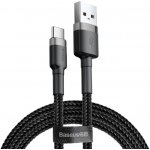 Levné Kryty Datový kábel Baseus Cafule Cable USB / USB-C QC3.0 3A 1m černý – Sleviste.cz