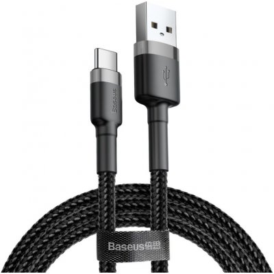 Levné Kryty Datový kábel Baseus Cafule Cable USB / USB-C QC3.0 3A 1m černý