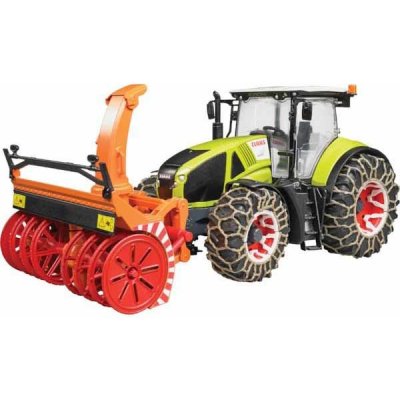 Bruder traktor CLAAS AXION 950 s frézou a sněhovými řetězy