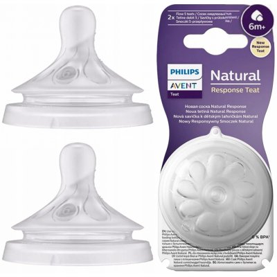 Philips Avent dudlík Natural Response na kaši 2 ks transparentní – Zboží Dáma