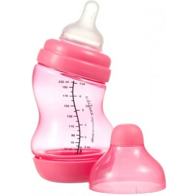 Difrax kojenecká S lahvička široká antikolik růžová 200 ml