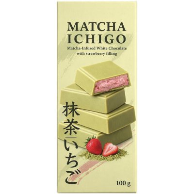 Matcha Ichigo bílá s příchutí matcha s náplní s příchutí jahody 100 g – Hledejceny.cz