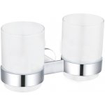 SLEZAK RAV Dvojitý držák kartáčků sklo chrom/bílá YUA0202CB – Zboží Dáma