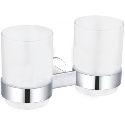 SLEZAK RAV Dvojitý držák kartáčků sklo chrom/bílá YUA0202CB – Zboží Dáma