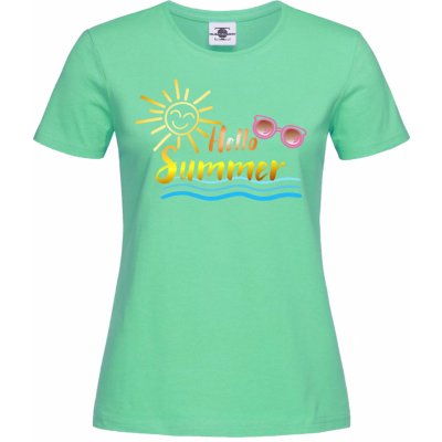 Tričko Hello Summer Barva: Světle Zelená, Velikost: S, Druh: Dámské