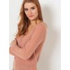 Dámský svetr a pulovr Camaieu svetr s véčkovým výstřihem Růžový