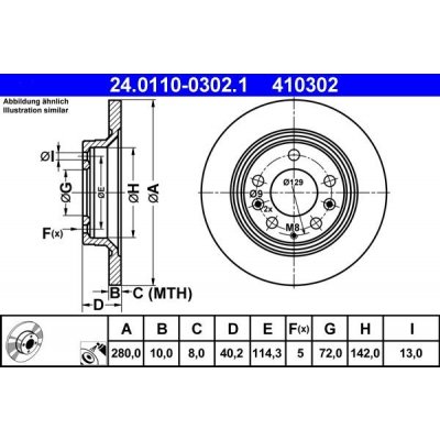 Brzdový kotouč ATE 24.0110-0302.1