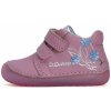 Dětské kotníkové boty D.D.Step celoroční S070-41484A kytička barefoot růžová