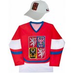 SportDres Hokejový fanouškovský set Česko červený státní znak + bílá kšiltovka – Zboží Mobilmania