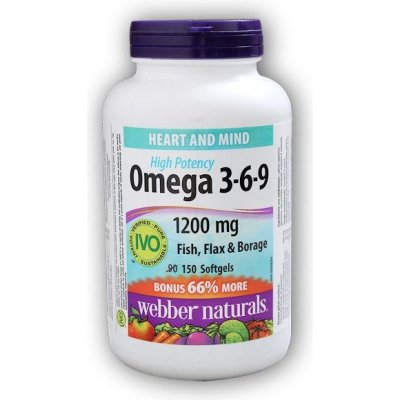Webber Naturals Omega3-6-9 High Potency 1200 mg 150 tobolek
