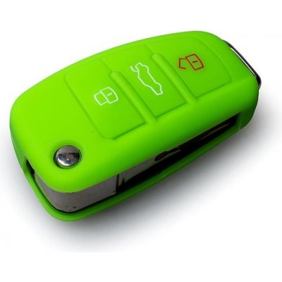 Klíčenka Ochranné silikonové pouzdro na klíč pro Audi s vystřelovacím klíčem zelená – Zboží Mobilmania