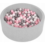 Selonis Suchý bazén 200 míčků 90 x 30 cm bílá-šedá-pudrová růžová – Zboží Dáma