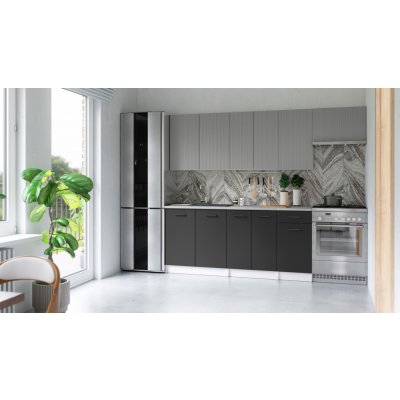 FRONTI Kuchyňská linka ALIMOS 240cm Popel/Grafit – Hledejceny.cz