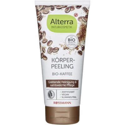 Alterra Naturkosmetik tělový peeling s bio kávovými zrnky 200 ml – Zboží Dáma