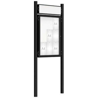 PROCITY Venkovní vitrína model 2000 9 x A4, černá, včetně sloupků a záhlaví | Zboží Auto