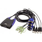 Aten CS-64US DataSwitch elektronický 4:1 (kláv.,VGA,myš,audio) USB – Zboží Živě