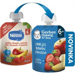 Gerber Natural kapsička jablko banán a jahoda 90 g