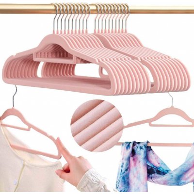 Severno Home Sada sametových ramínek MAGIC VELVET 20 ks růžová – Zboží Mobilmania