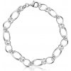 Náramek Šperky eshop náramek ze stříbra střídavě kulatá a oválná strukturovaná očka R09.04