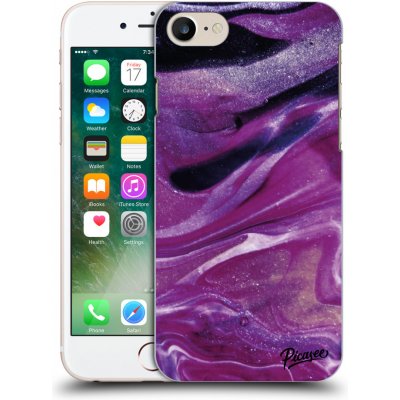 Pouzdro Picasee silikonové Apple iPhone 7 - Purple glitter čiré