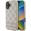 Pouzdro a kryt na mobilní telefon Apple DKNY Leather Checkered Pattern and Stripe pro iPhone 16 Pink 3666339334222