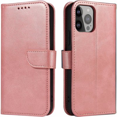 Pouzdro Mezamo Magnet Case elegantní flipové s funkcí stojánku iPhone 14 Pro růžové – Zboží Mobilmania