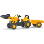 Rolly Toys Traktor šlapací JCB s čelním nakladačem a návěsem – Zboží Dáma
