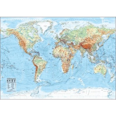 Svět – nástěnná obecně zeměpisná mapa 1 : 21 000 000 – Zbozi.Blesk.cz