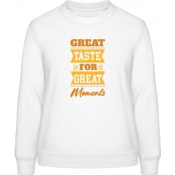 AWDis Sweat mikina Design Great Taste for Great Moments Arktická bílá