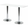 Barový stolek AJ Produkty Bianca 1800x700 mm HPL bílá / chrom