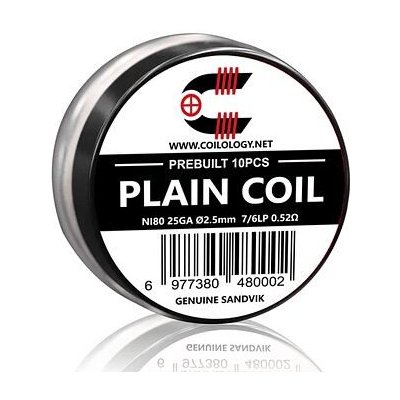 Coilology Předmotané spirálky Sandvik Plain Coil Ni80 10ks 0,52ohm – Zboží Dáma